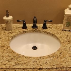 Small Bathroom Granite Countertop, Color: Giallo Ornamental
