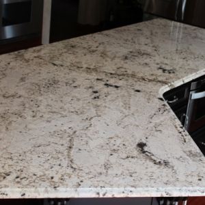 Curved Granite Kitchen Counter, Color: White Galaxy