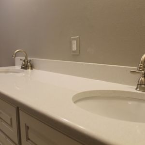 Quartz Bathroom Countertop, Color: White